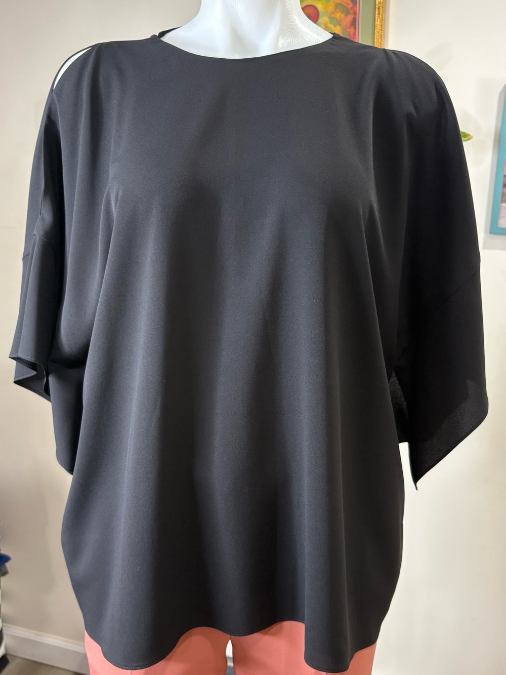 BOSS Hugo Boss Black Split Sleeve Blouse Size US 4 - Picture 11 of 11